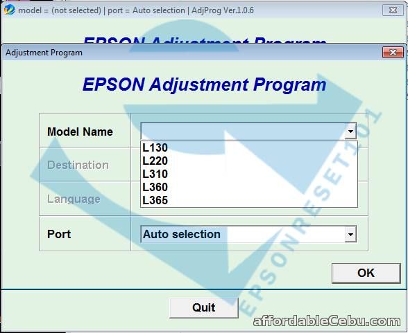 epson l405 resetter adjustment program